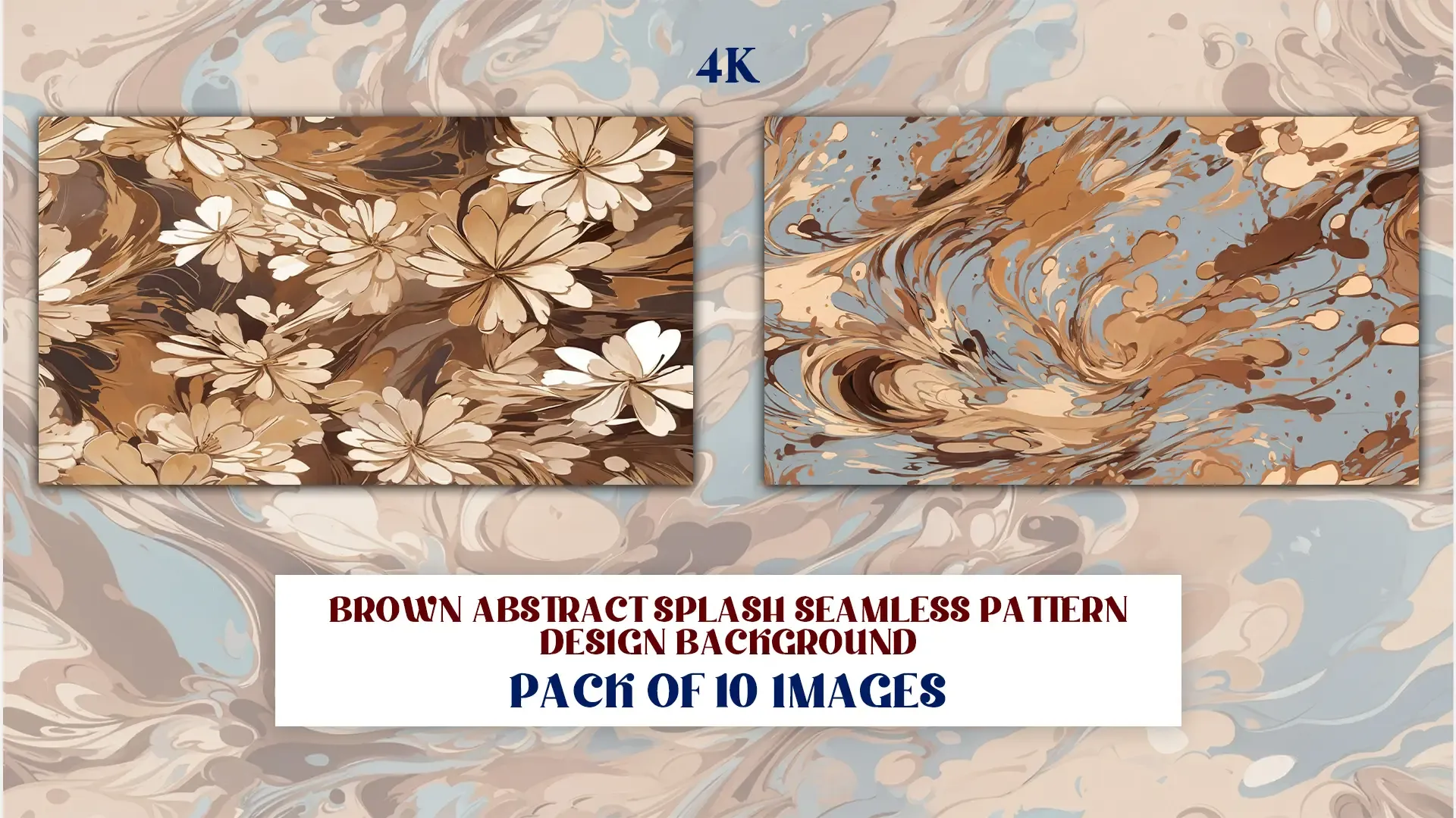 Elegant Brown Floral and Abstract Swirl Textures